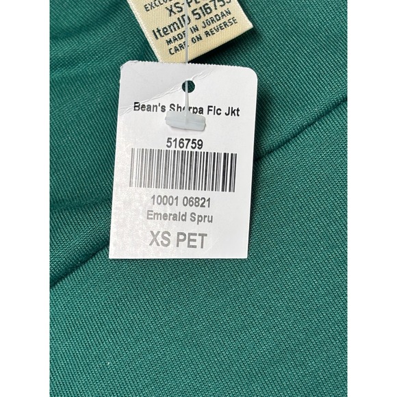 NWT LL Bean Sherpa Fleece Jacket Emerald Spruce Green 516759 Womens XS PET - Picture 5 of 9